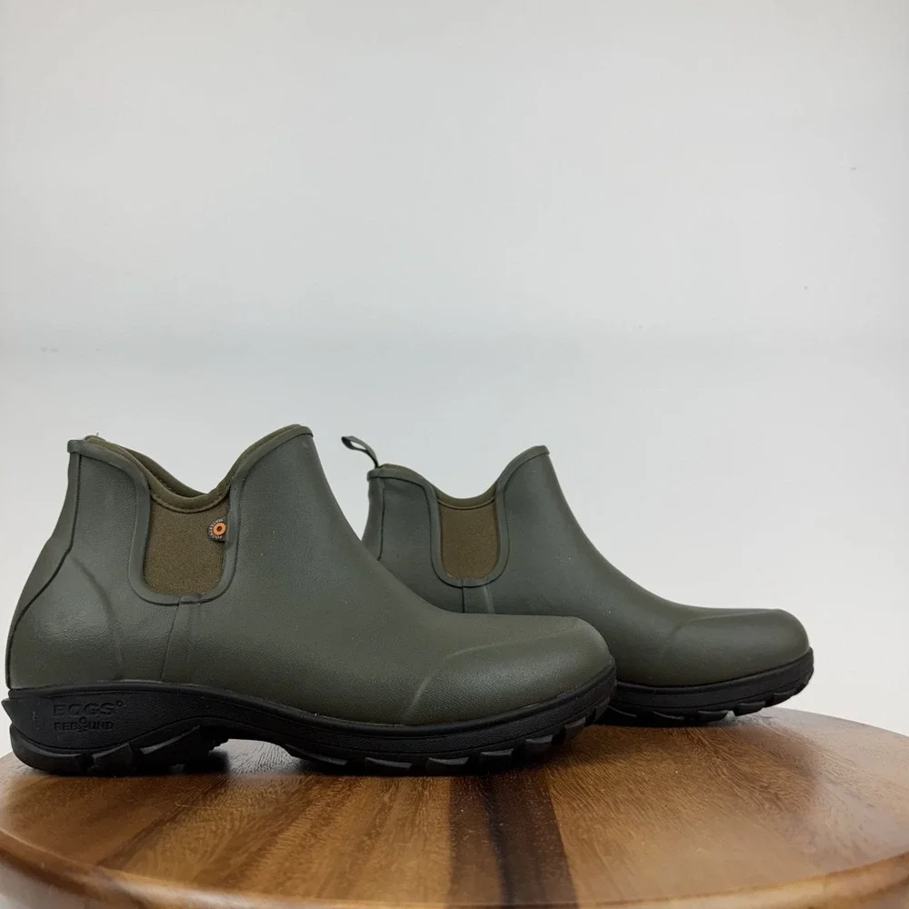 New‎ Mens Bogs Suavie Green Waterproof Slip On Low Chelsea Ankle Bootie Size 9 M